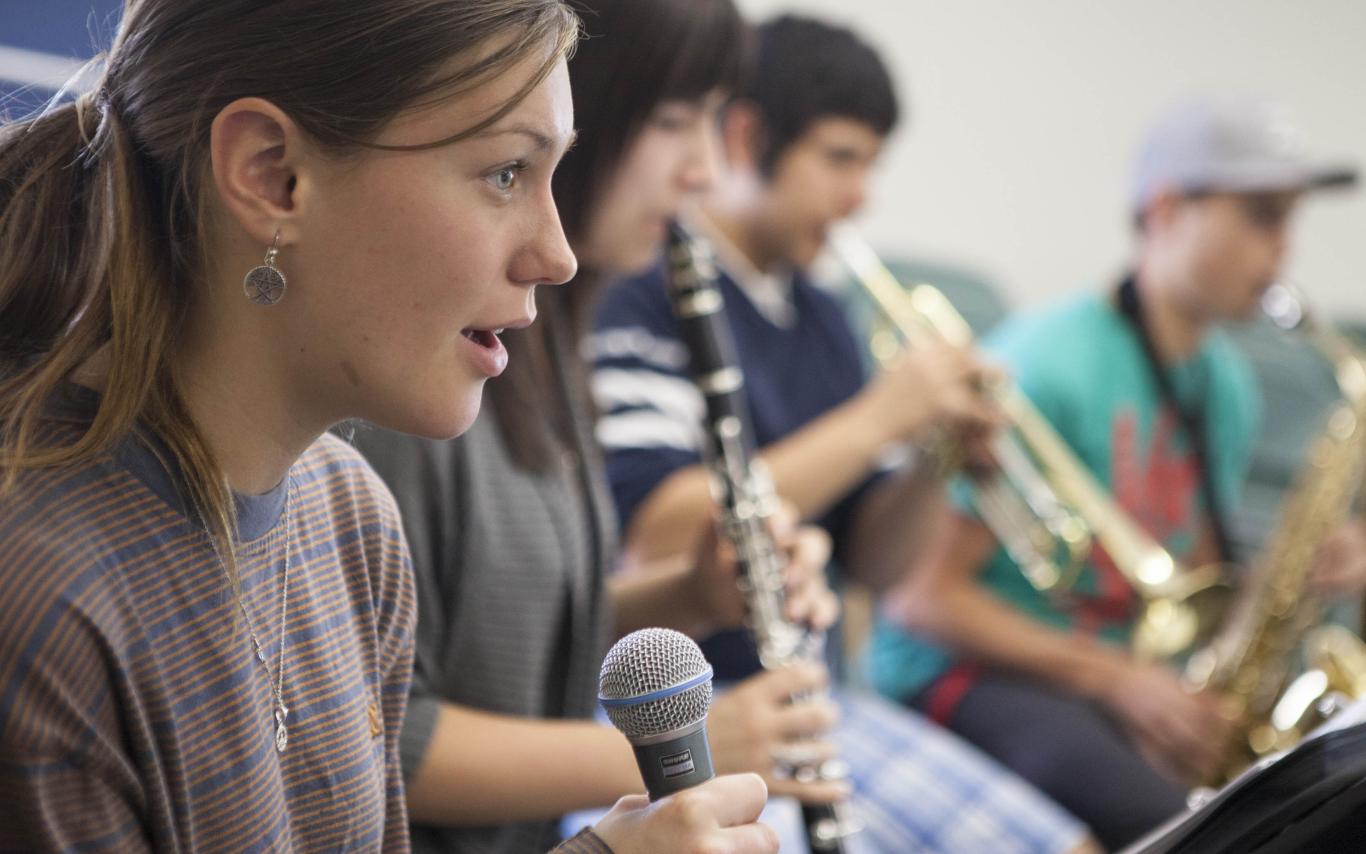 Bachelor of Music in Jazz Studies students playing instruments